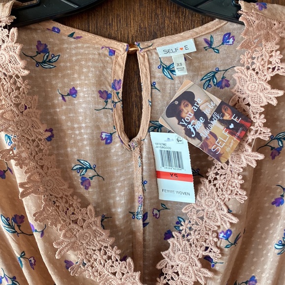 Self Esteem NWT Macy’s Blouse Top Shirt NWT Rose Color Lace New Condition! - Picture 3 of 10
